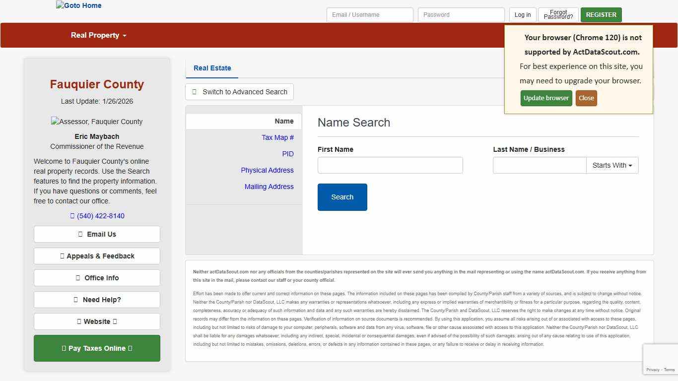 Fauquier County, Virginia Real Property Search - actDataScout