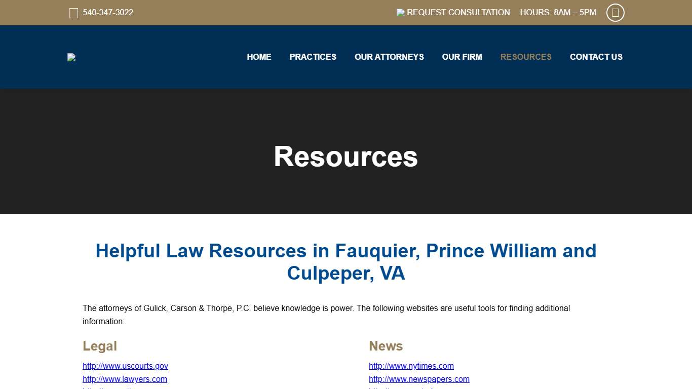 Law Resources - Gulick, Carson & Thorpe, P.C.